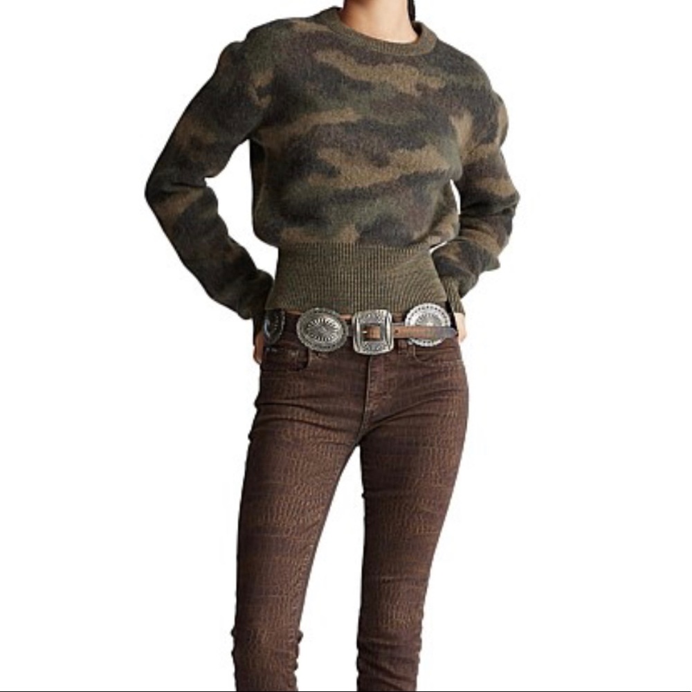 Polo Ralph Lauren Camouflage Print Crew Neck Wool Sweater XS - Picture 11 of 15